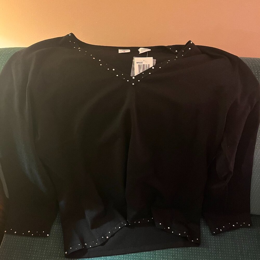 Vintage Real Clothes Black Embellished Sweater